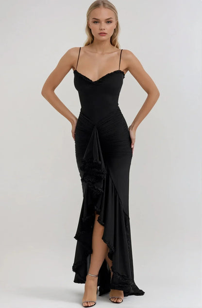 Clarissa™ | Abito Maxi in Rete Gialla
