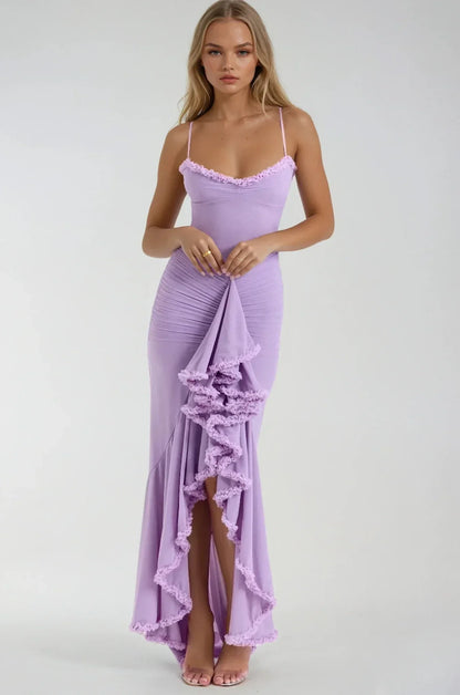 Clarissa™ | Abito Maxi in Rete Gialla