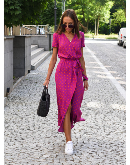 Nadine™ | Vestito Midi a Fiori Avvolgente