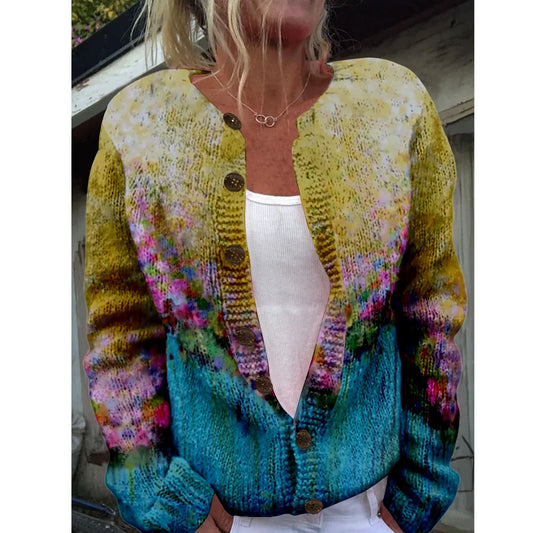 Amrei | Cárdigan Elegante con Estampado de Colores