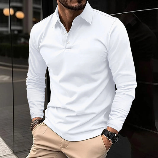 Raúl | Camisa polo diaria de manga larga