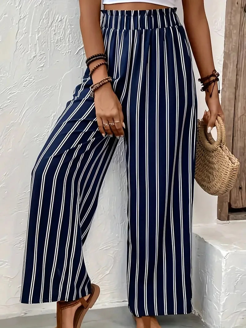 Abby | Pantalones de rayas con piernas anchas