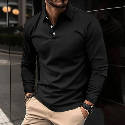 Raúl | Camisa polo diaria de manga larga