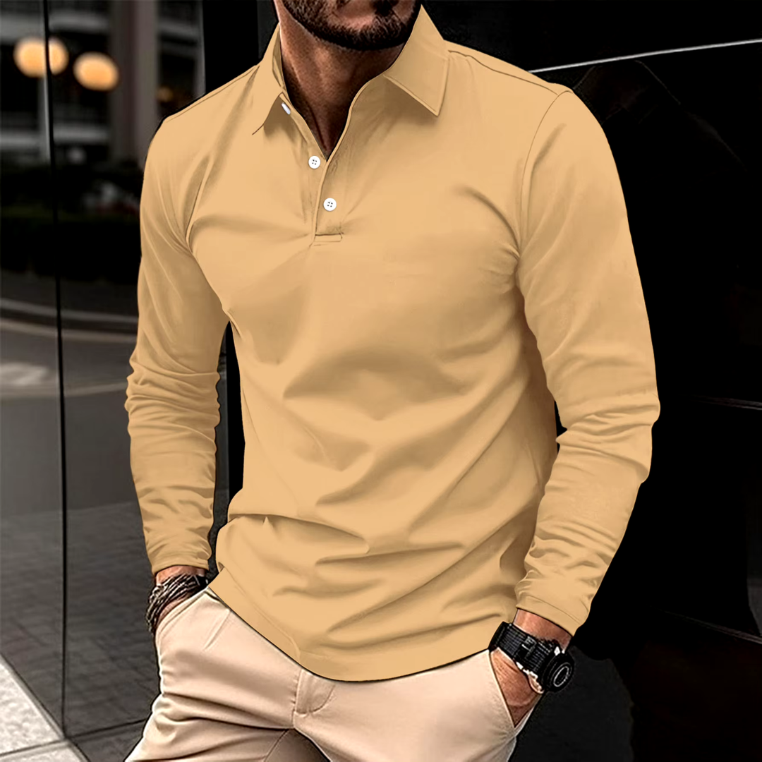 Raúl | Camisa polo diaria de manga larga
