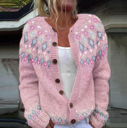 Sophie | Cárdigan rosa con estampado