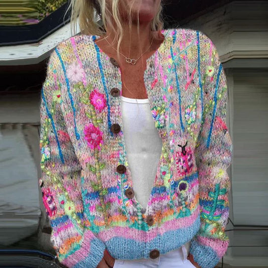 Sanne | Elegante cárdigan con estampado floral