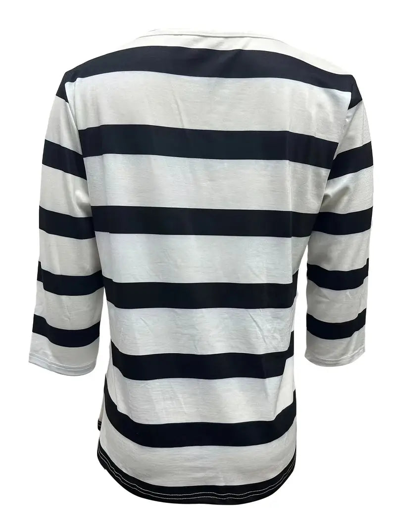 Dakota | Camisa Informal Con Cuello En V Y Estampado A Rayas