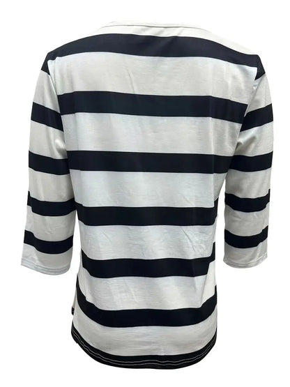 Dakota | Camisa Informal Con Cuello En V Y Estampado A Rayas