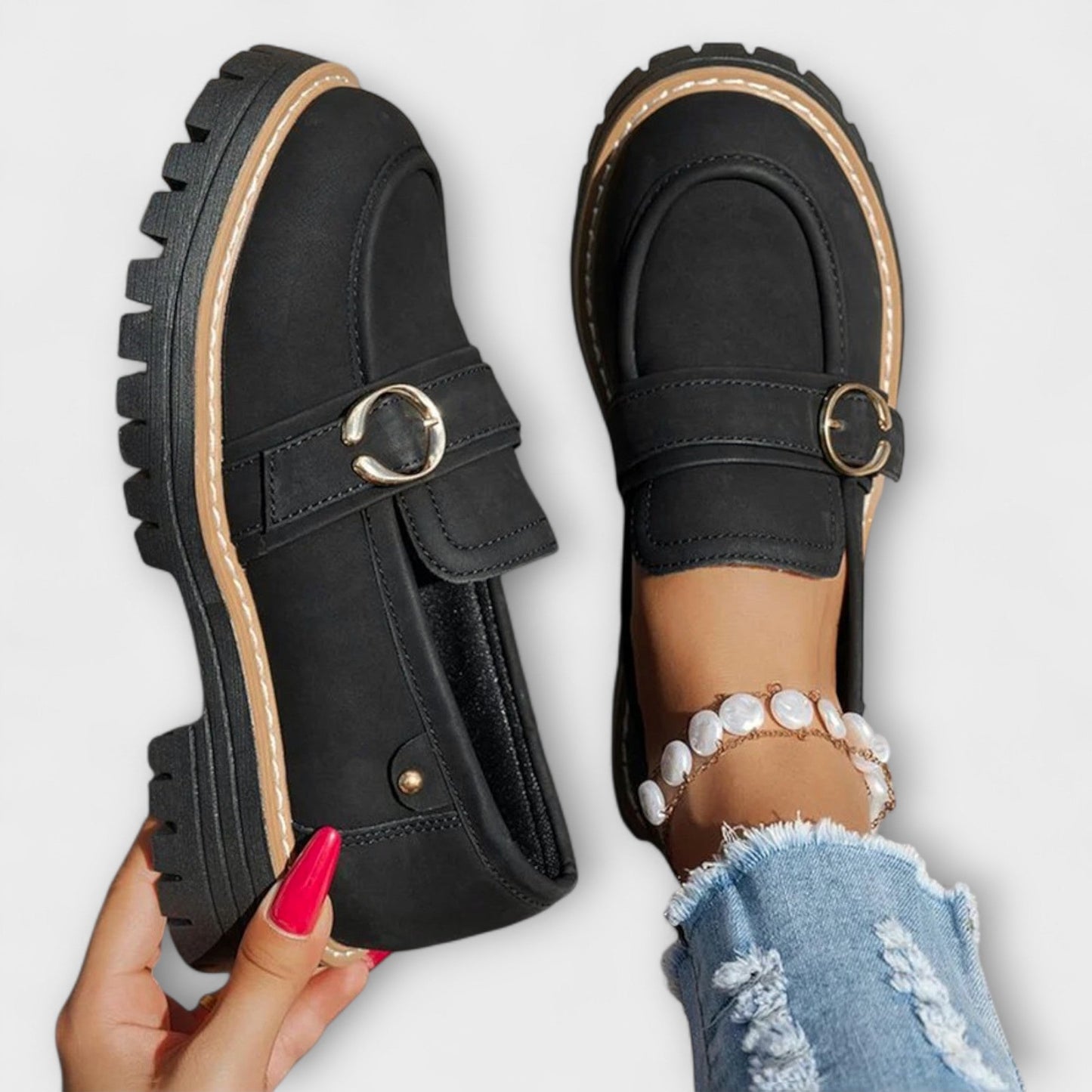 Lora – Mocasines casuales con punta redonda