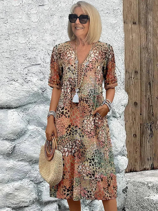 Teresa | Vestido de Verano Ligero con Estampado Artístico
