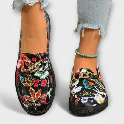 Orla – Mocasines multicolor con estampado floral