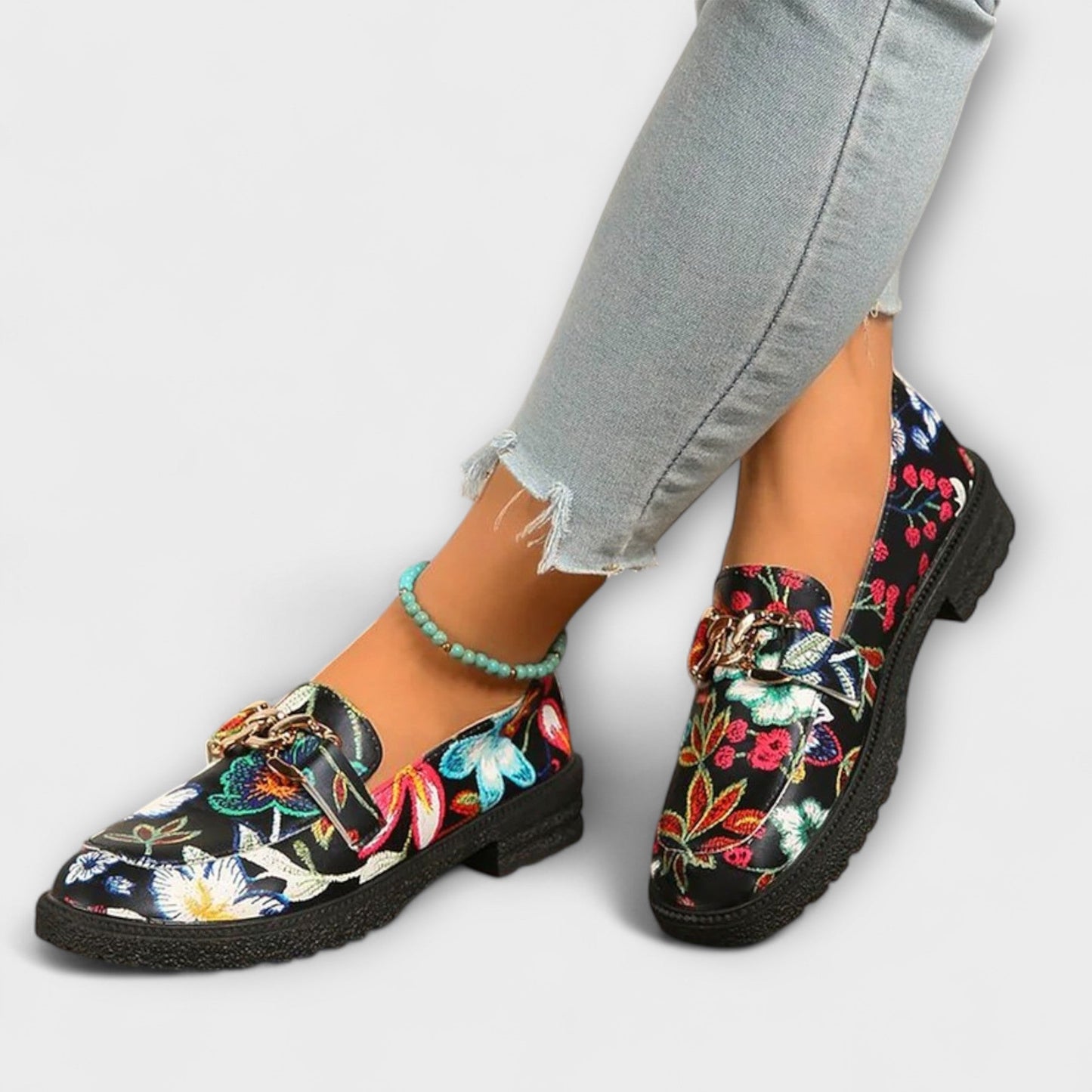 Orla – Mocasines multicolor con estampado floral