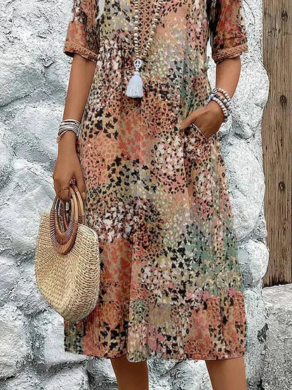 Teresa | Vestido de Verano Ligero con Estampado Artístico