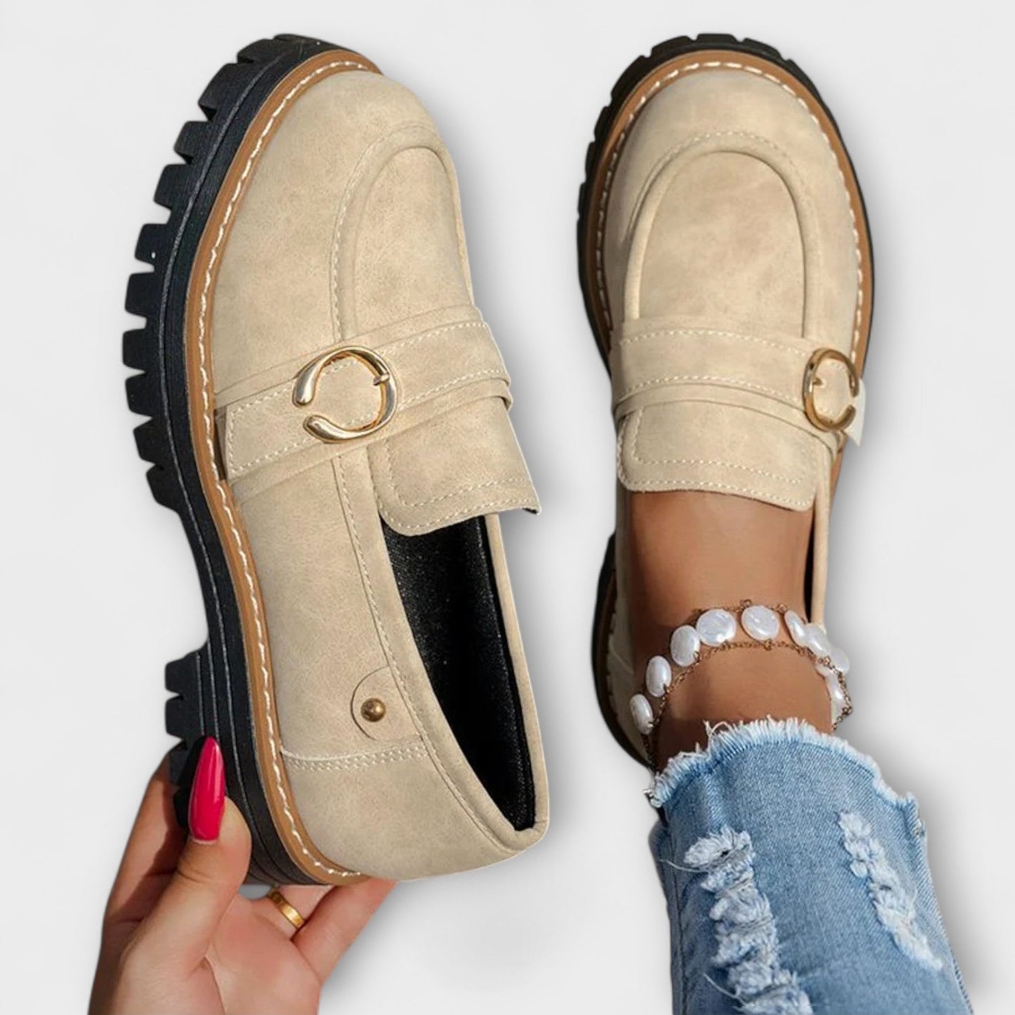 Lora – Mocasines casuales con punta redonda