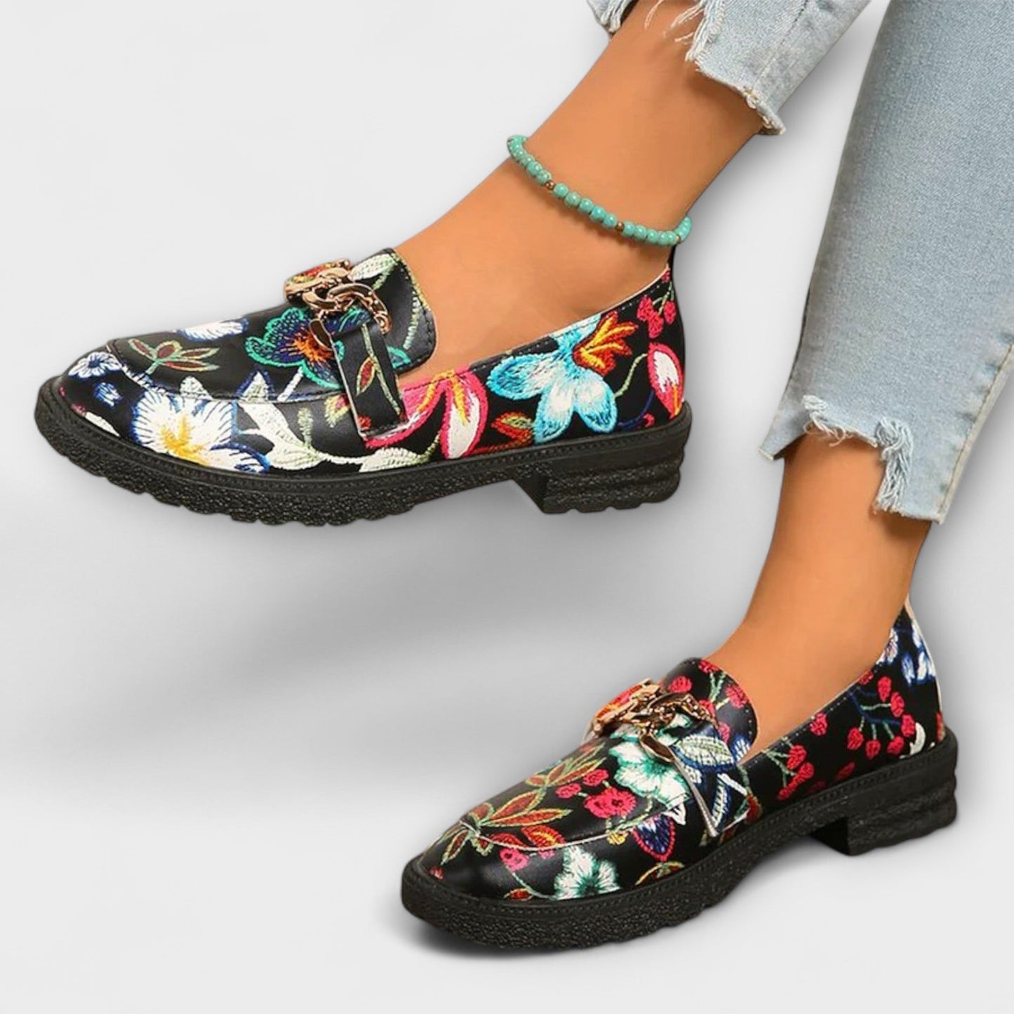 Orla – Mocasines multicolor con estampado floral