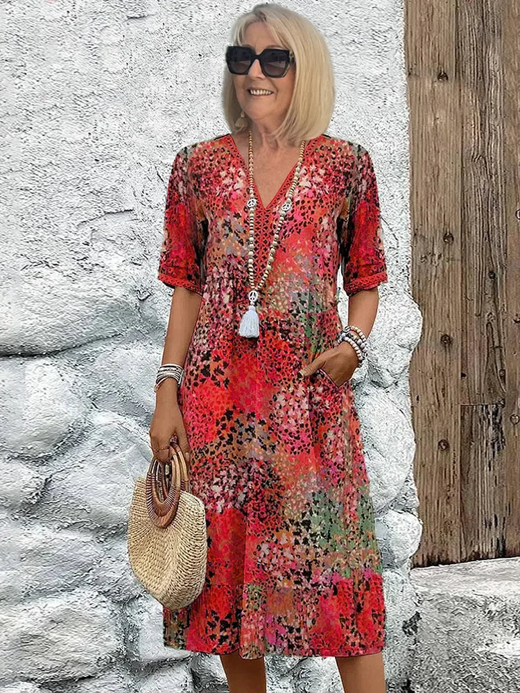 Teresa | Vestido de Verano Ligero con Estampado Artístico