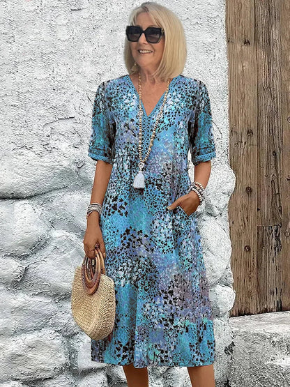 Teresa | Vestido de Verano Ligero con Estampado Artístico
