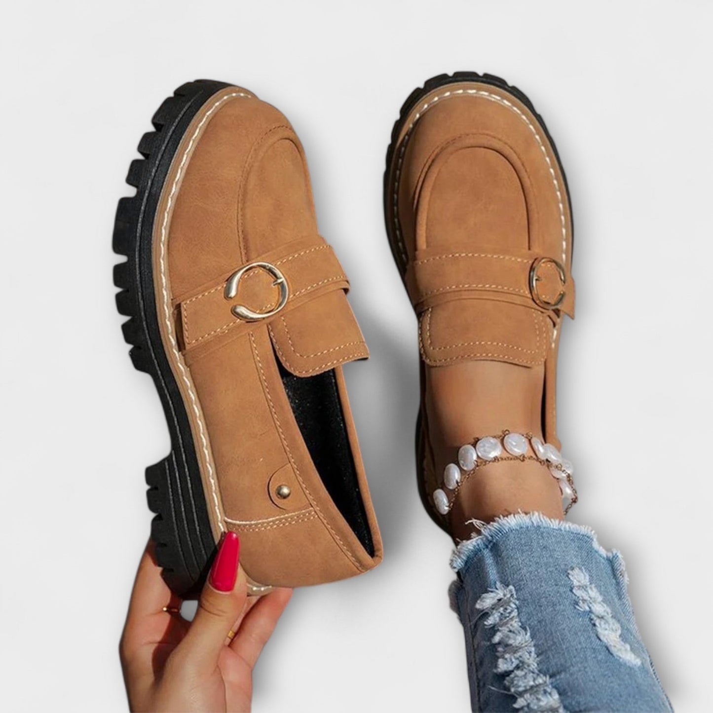 Lora – Mocasines casuales con punta redonda