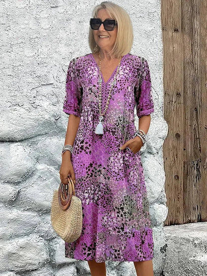 Teresa | Vestido de Verano Ligero con Estampado Artístico