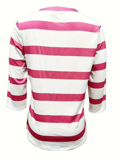 Dakota | Camisa Informal Con Cuello En V Y Estampado A Rayas
