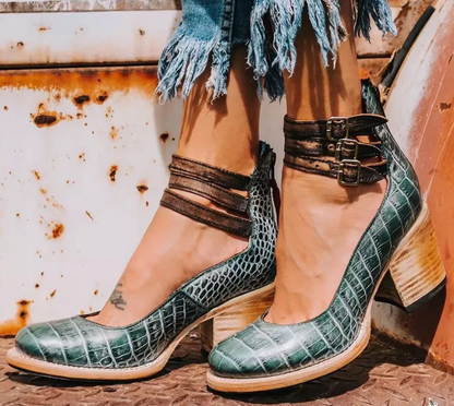 Ginevra | Zapatos De Tacón De Bloque Con Tiras Al Tobillo
